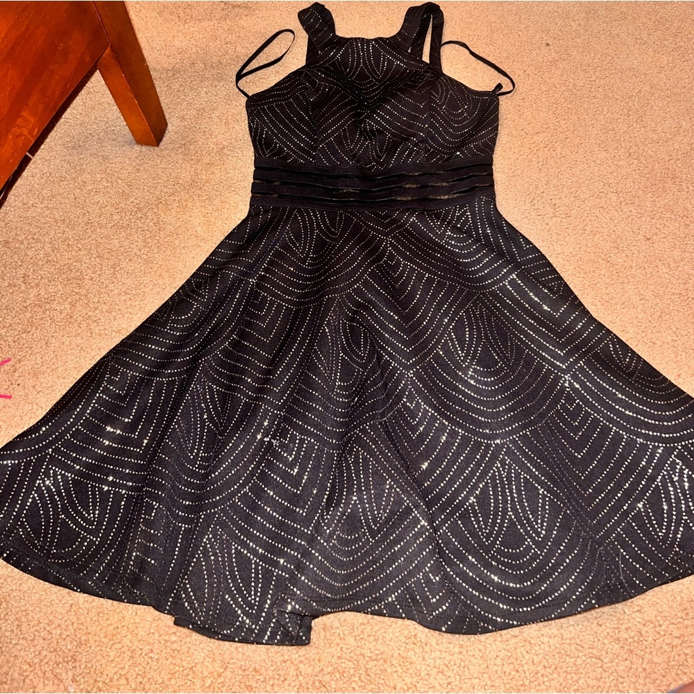 Black and silver sparkly dress